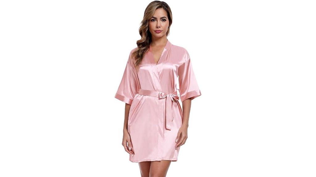 silky lightweight short robe