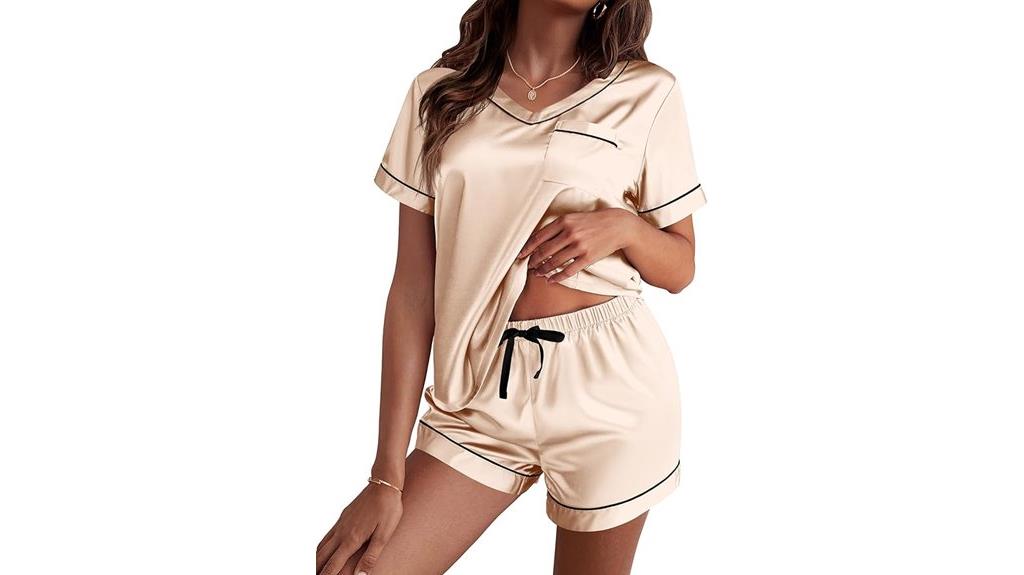 silky short sleeve pajamas