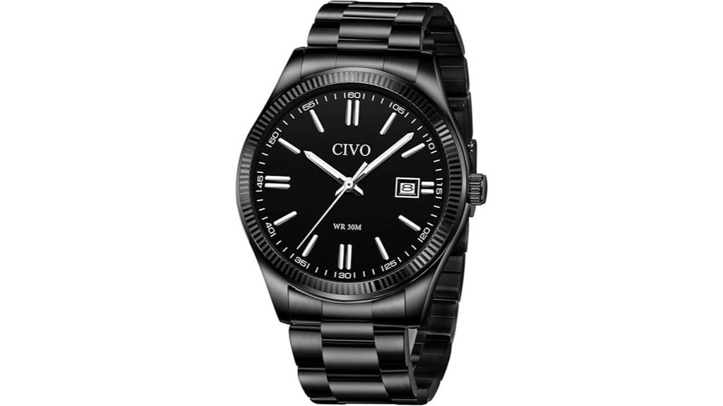 silver stainless steel watch