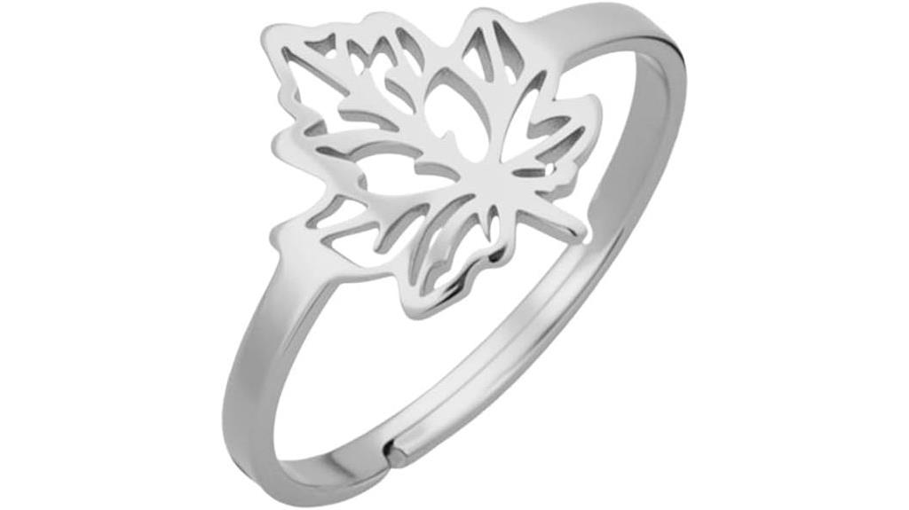 simple maple leaf ring