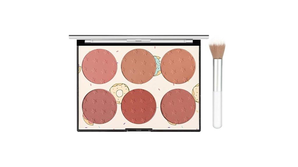 six color matte shimmer palette