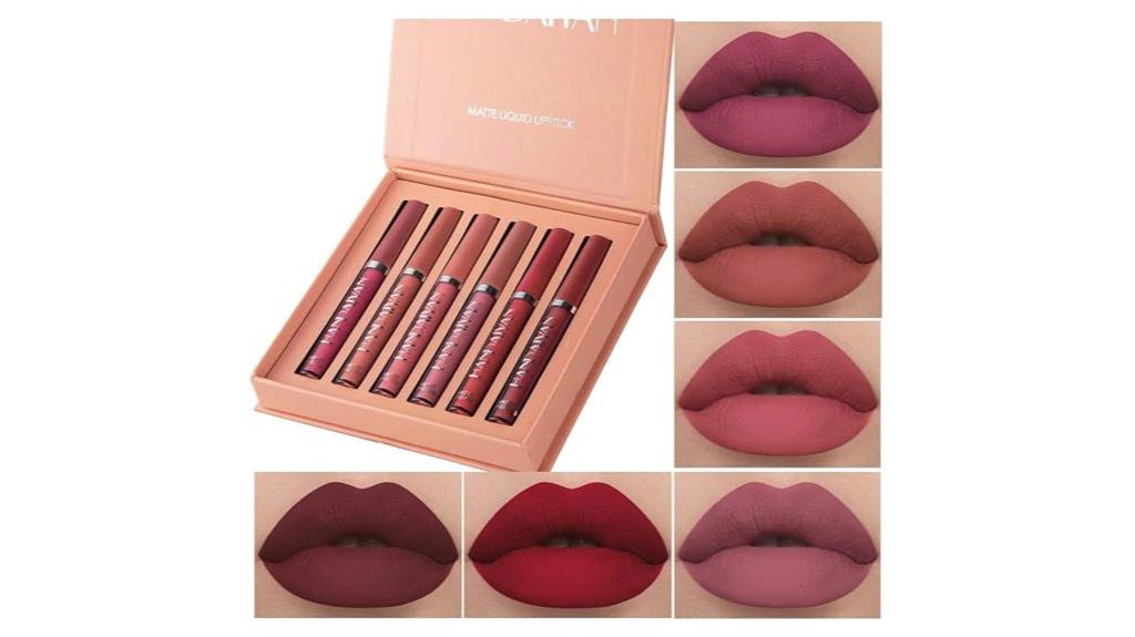 six matte lipstick set