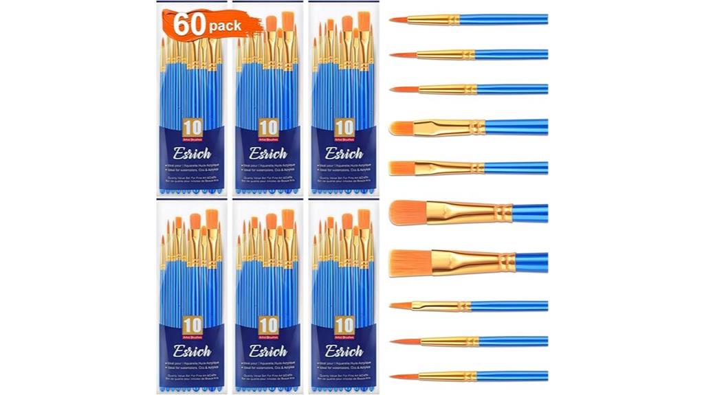 six pack nylon brushes