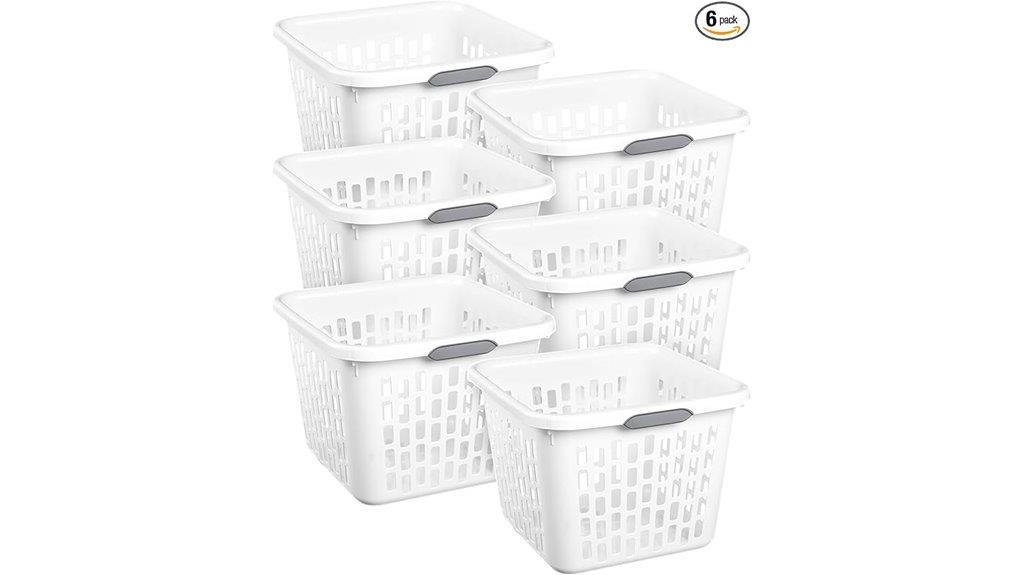 six pack plastic laundry hampers