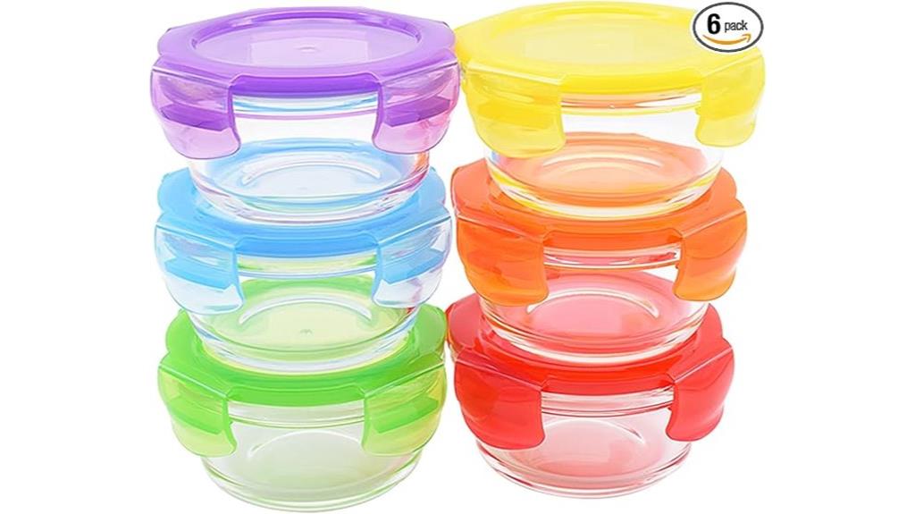 six pack small glass containers