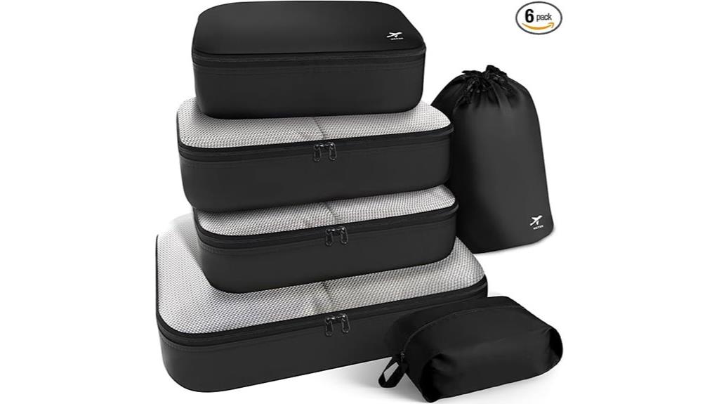 six piece suitcase organizers
