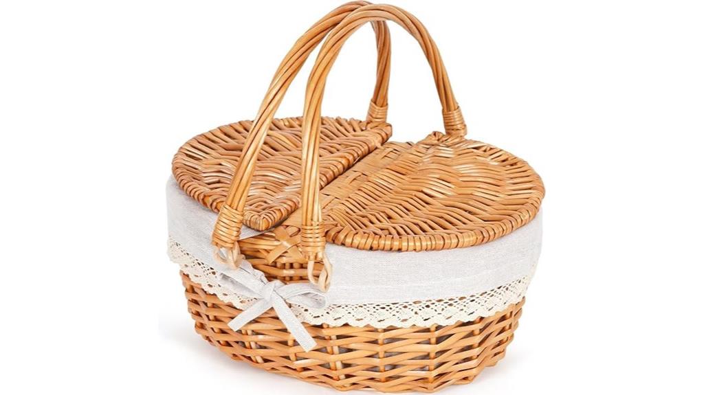 small wicker picnic basket