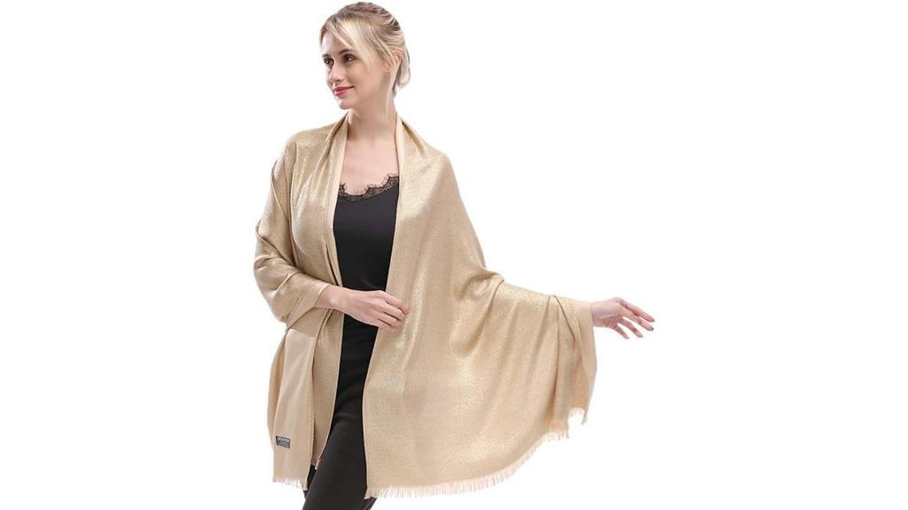 sparkling metallic pashmina shawls