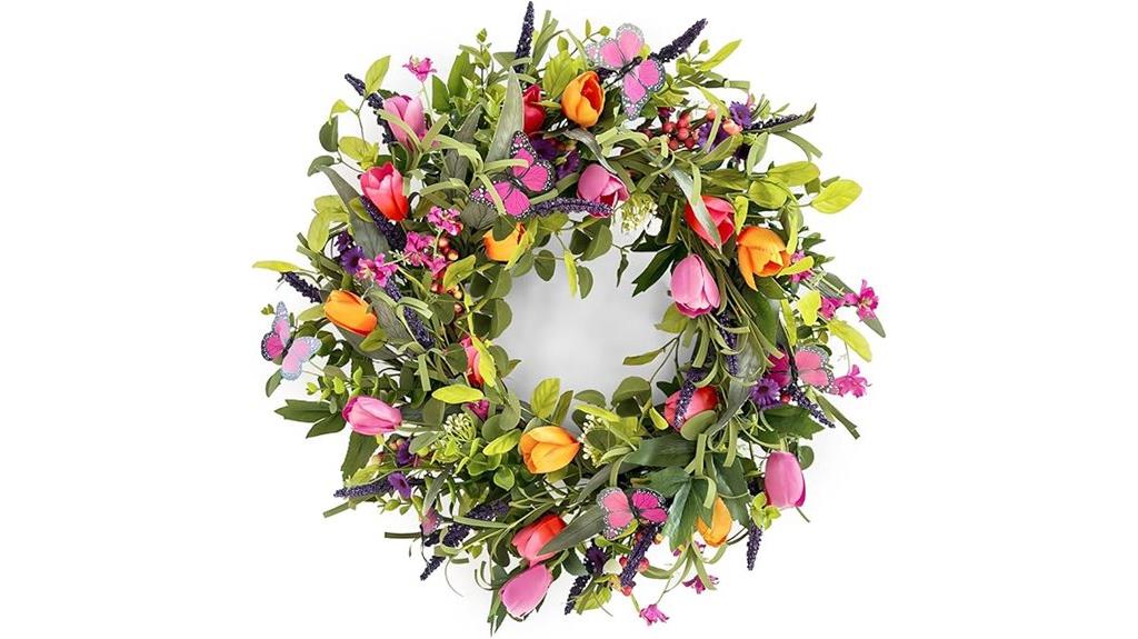 spring floral door wreath