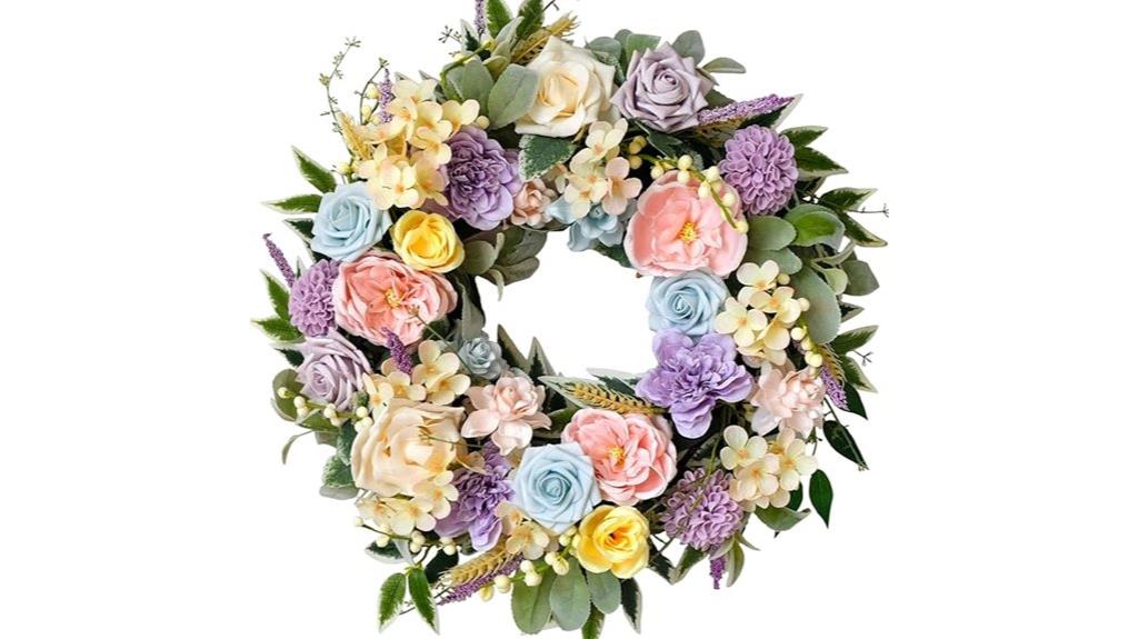 spring summer front door wreath
