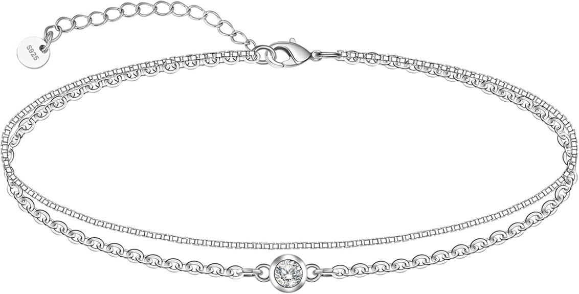 stylish silver anklet jewelry