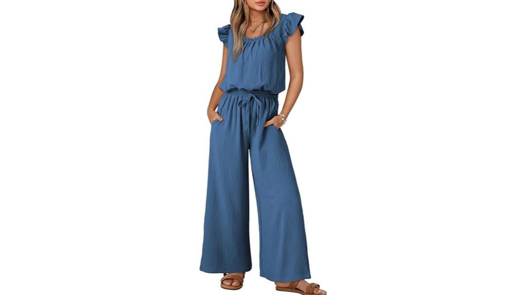 summer ruffle sleeve jumpsuit