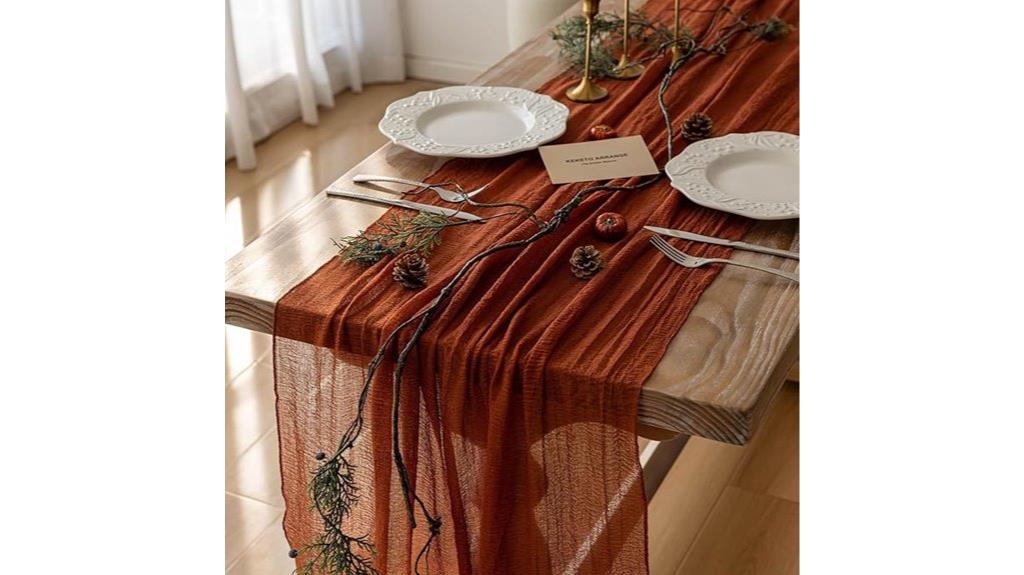 terracotta cheesecloth wedding decor