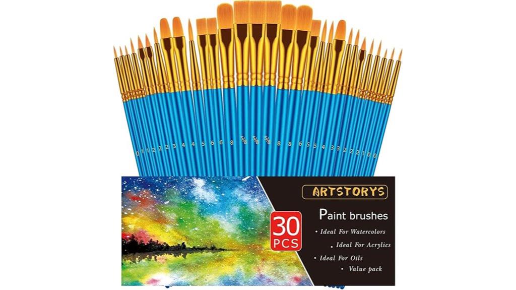 thirty piece painting brush set