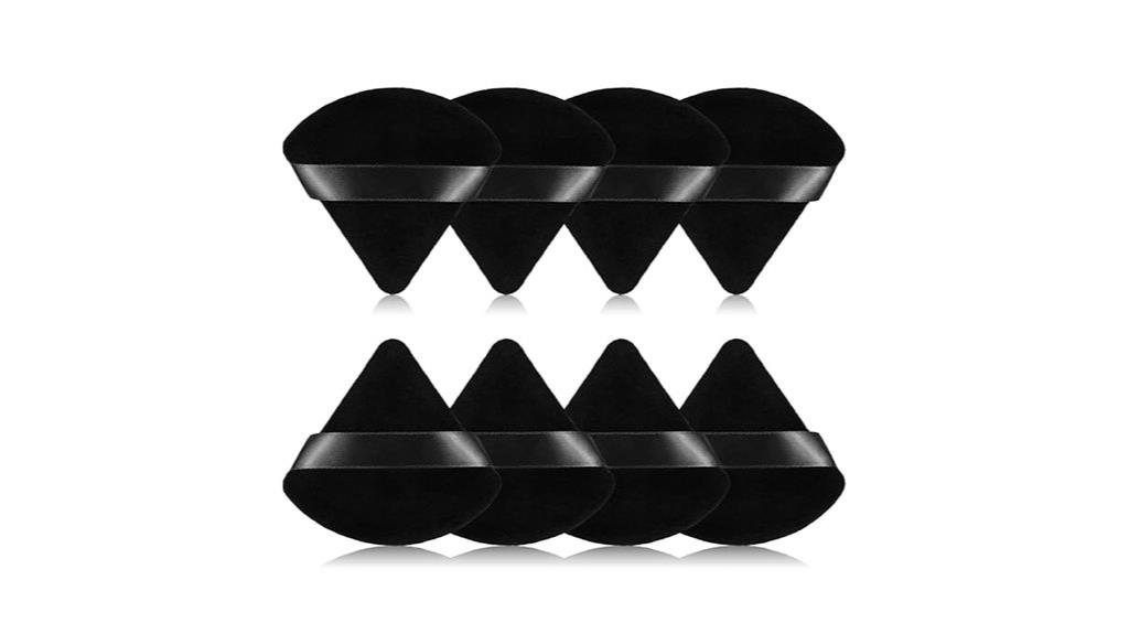 triangular black makeup sponges