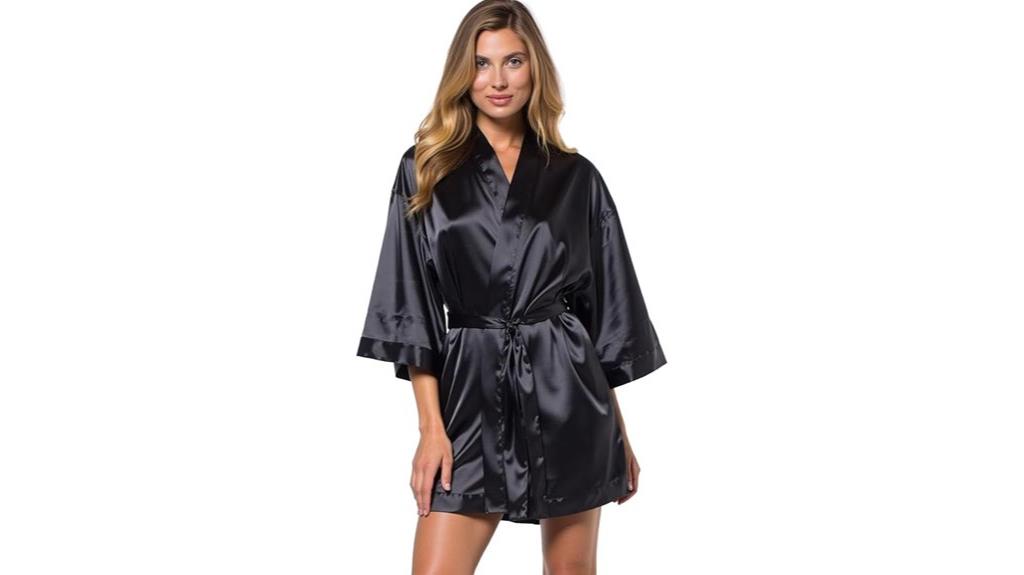 turquaz satin kimono robe