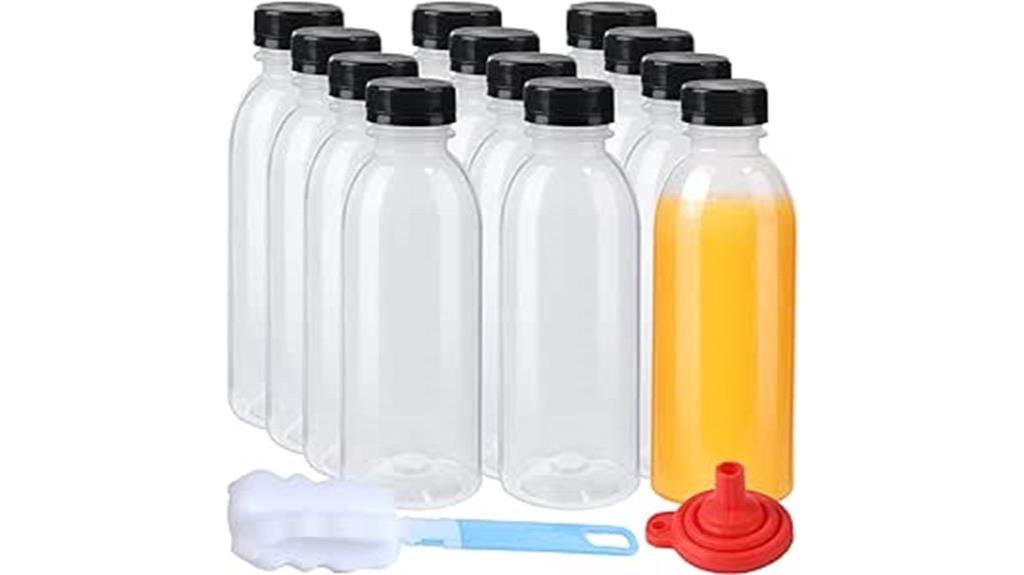 twelve 15oz juice bottles