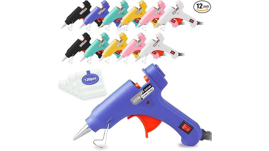 twelve mini glue guns