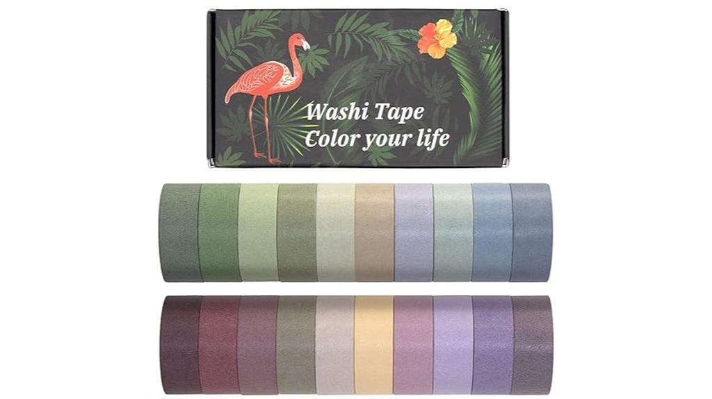 twenty colored washi tapes