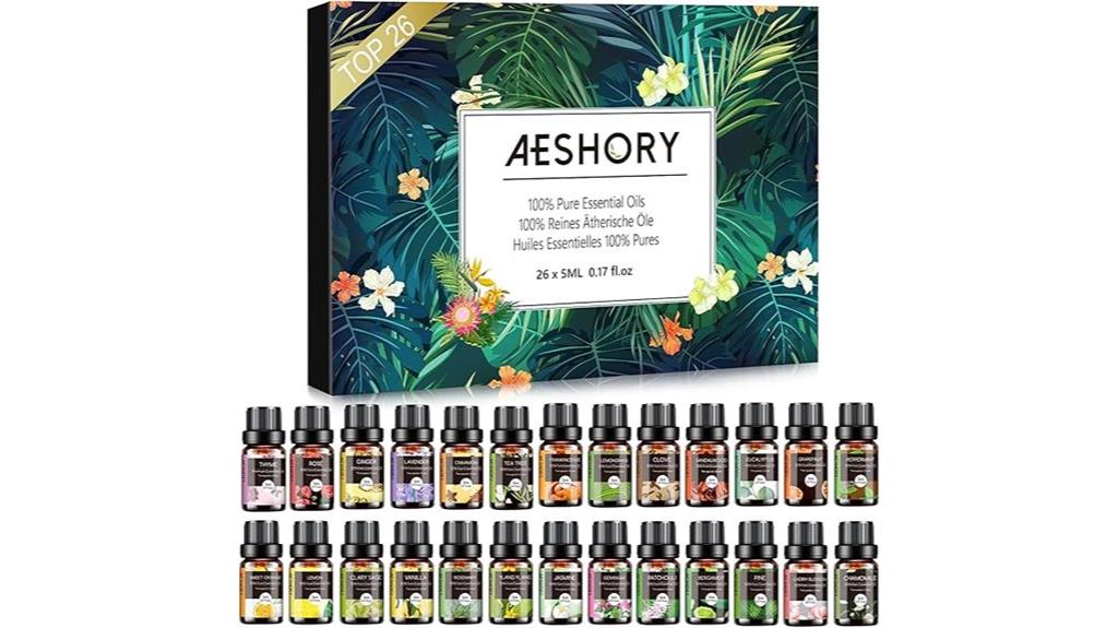 twenty six essential oil bottles