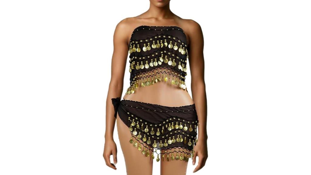 two piece belly dance scarf