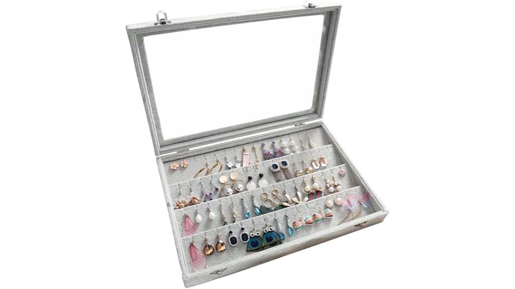 velvet jewelry organizer with lid