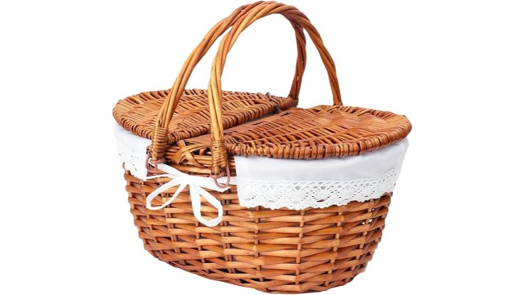 wicker basket with lid