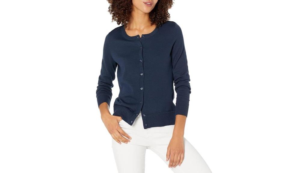 women s casual crewneck cardigan