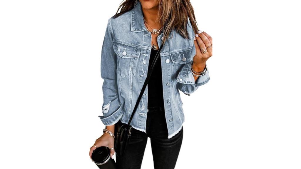 women s casual cropped denim jacket