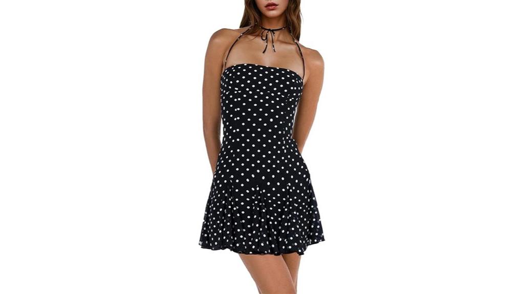 women s halter mini dress