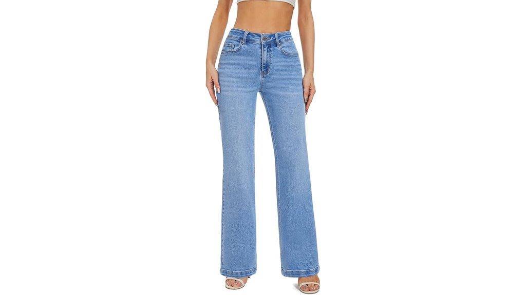 women s high waisted wide leg denim