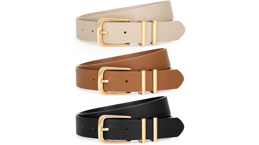 women s leather belt set