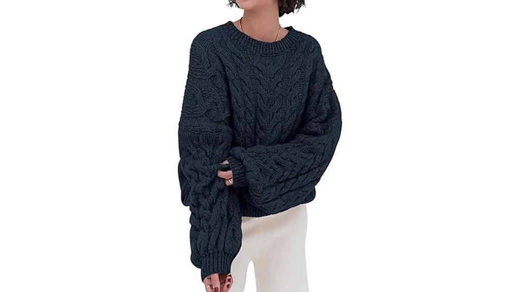 women s oversized cable sweater