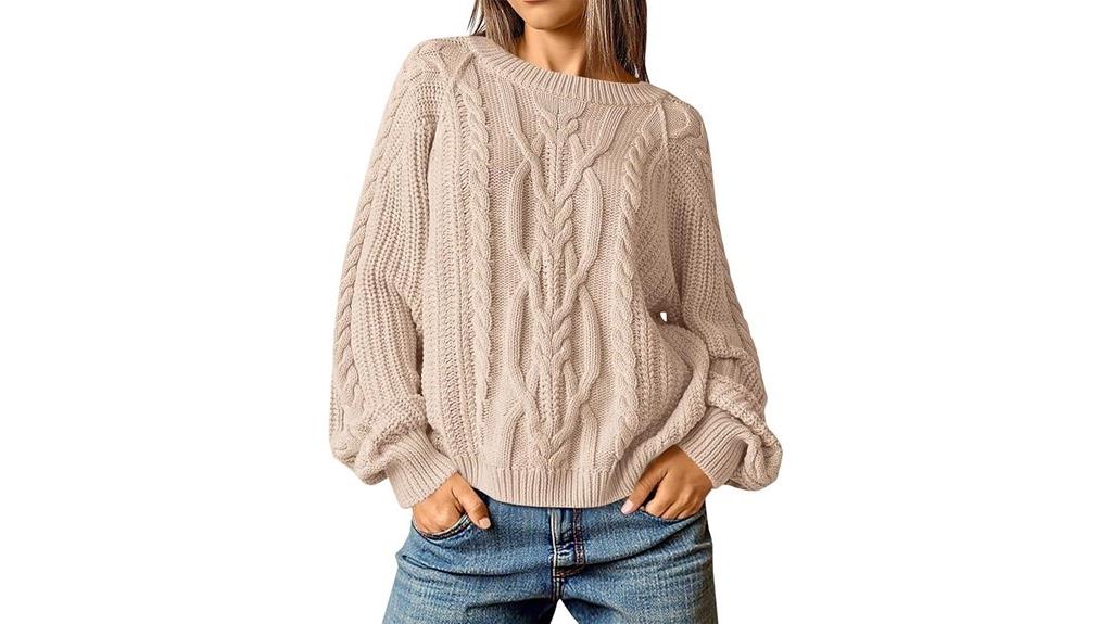 women s oversized cable sweater
