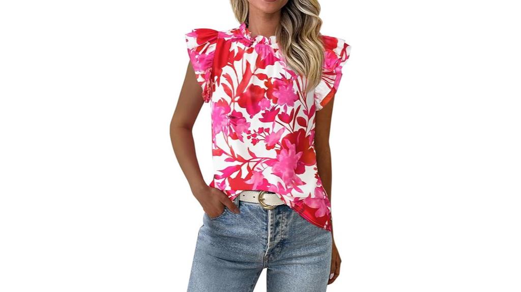 women s ruffle short sleeve tops