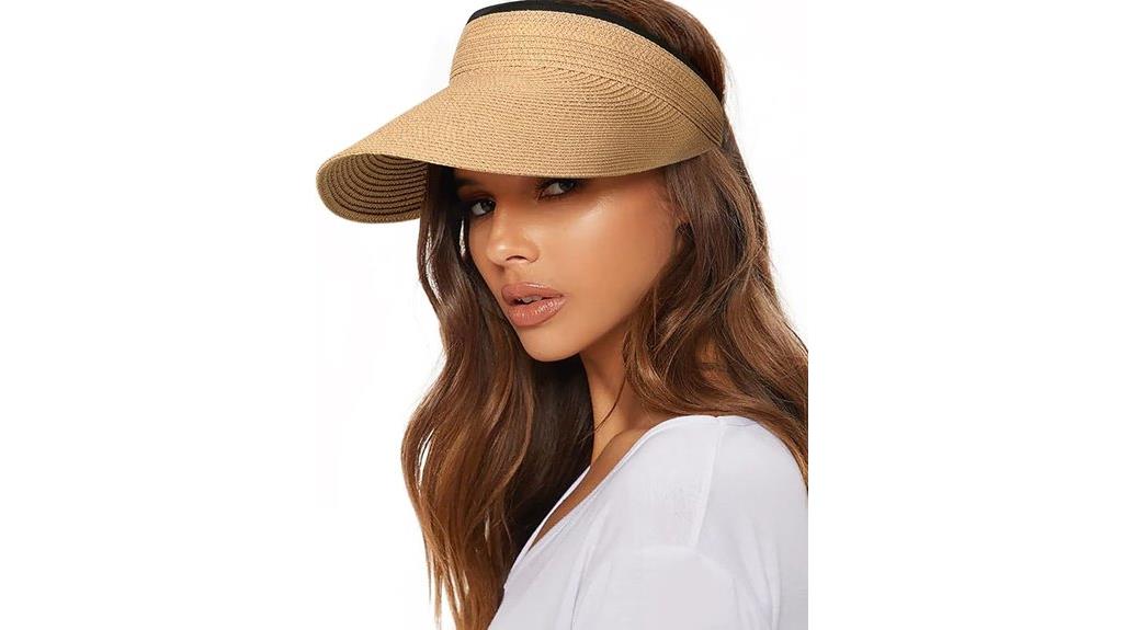 women s straw sun visor