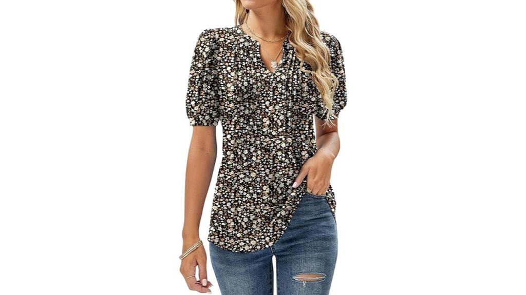 women s v neck pleated shirt