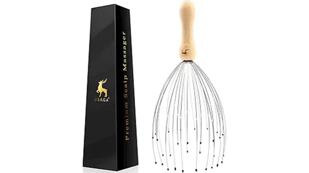 wood handle head massager