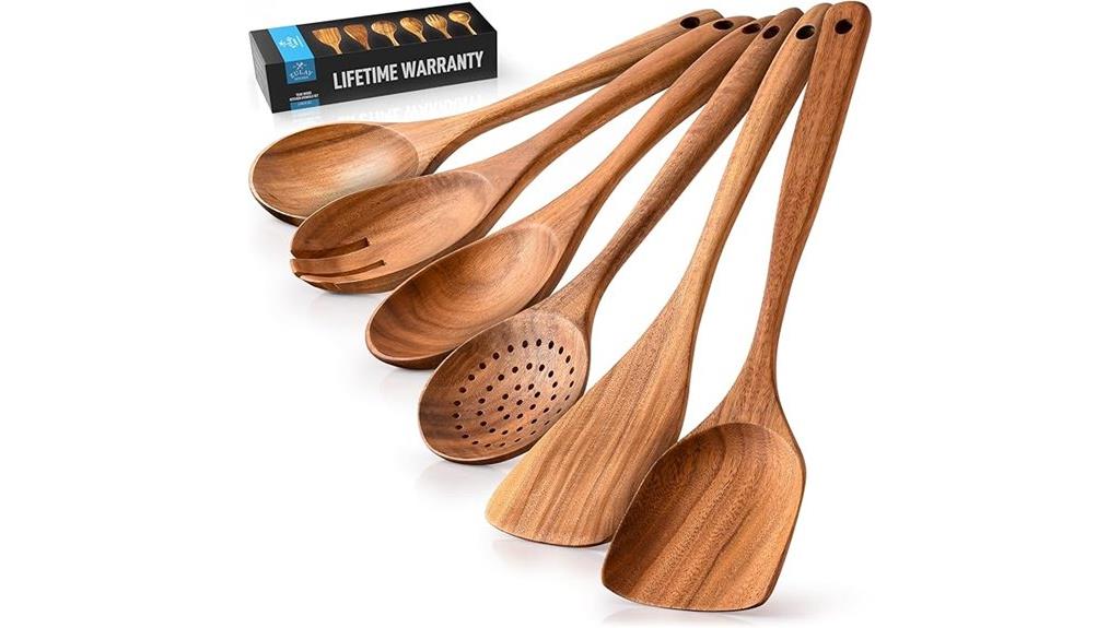 wooden cooking spoons set