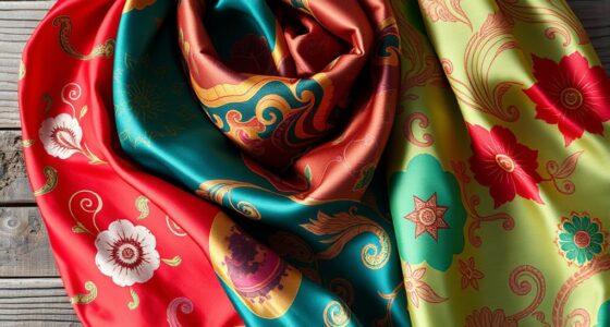 colorful cultural silk scarves