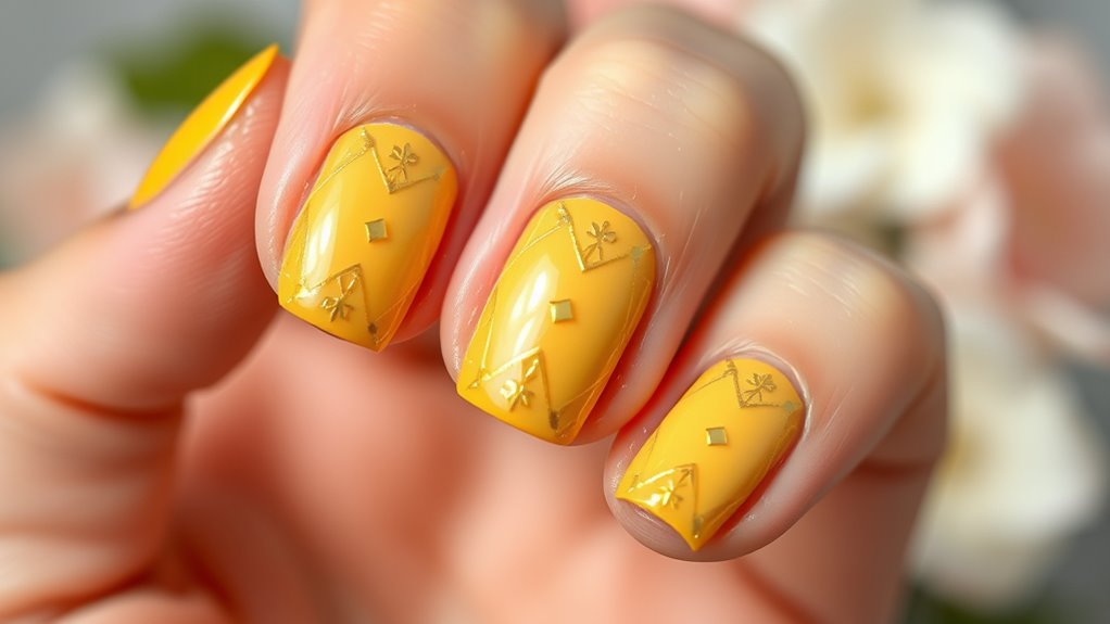 diy honey mustard nails