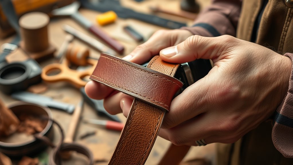 diy leather camera strap