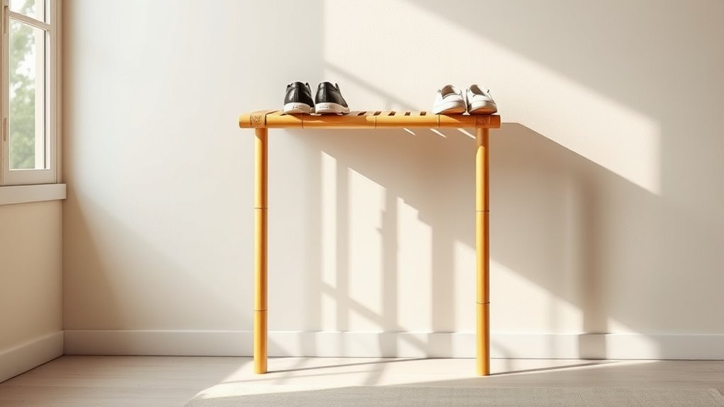 eco friendly minimalist shoe storage