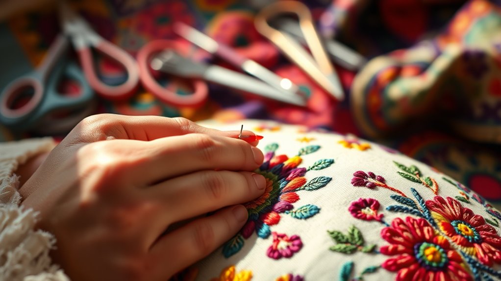 embroidery fabric technique design