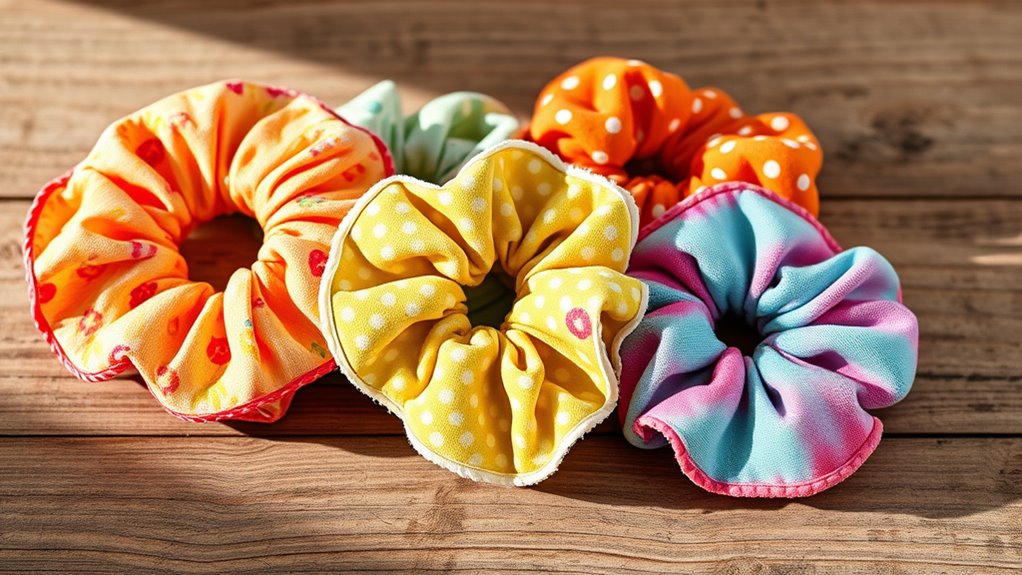 homemade fabric scrunchies