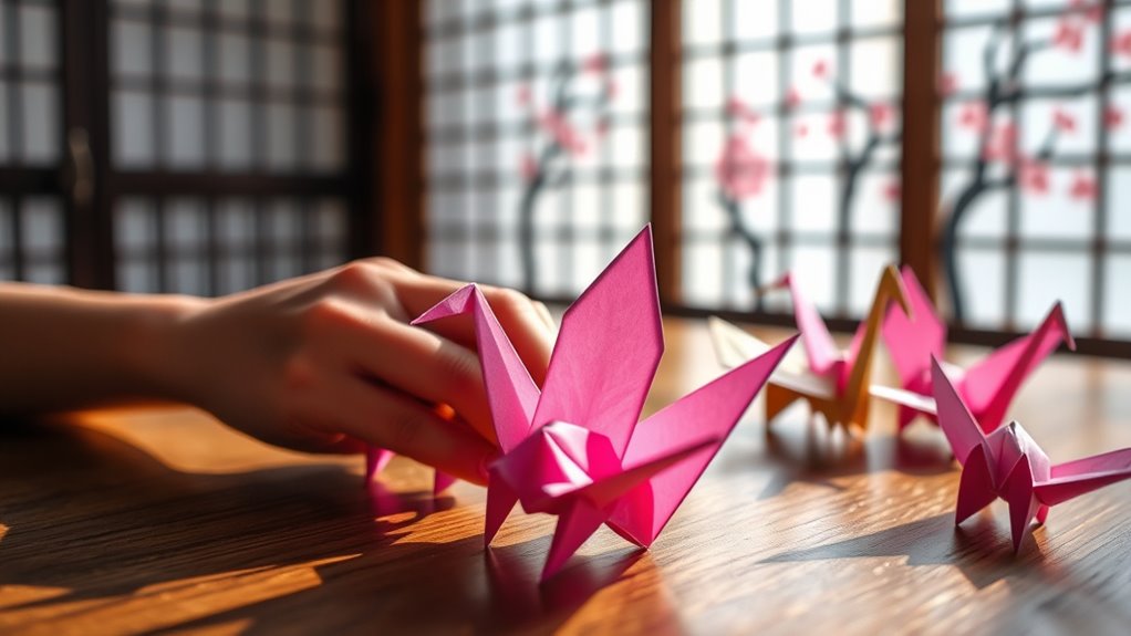 origami cranes symbolize peace