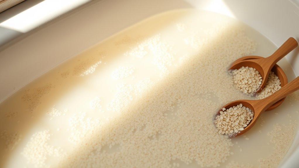 prepare calming oatmeal bath