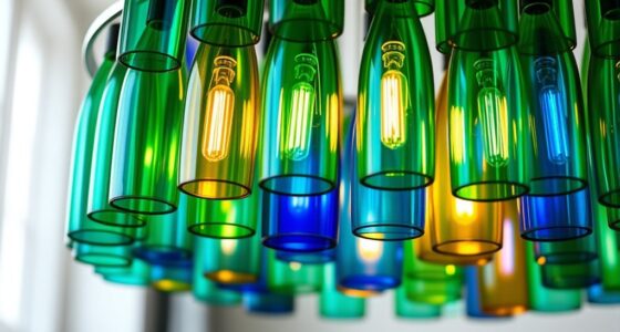 recycled glass bottle chandelier
