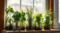 repurposed jars herb garden