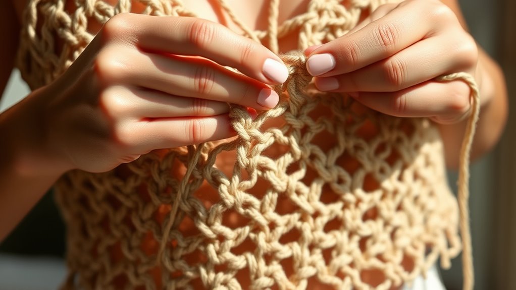 sustainable hemp crocheted top